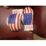 Pair of USA boxing gloves. Not available for in-house P&P.