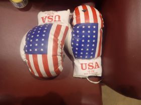 Pair of USA boxing gloves. Not available for in-house P&P.