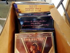 Quantity of mixed LPs including Rod Stewart. Not available for in-house P&P