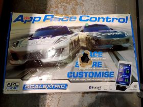 Scalextric arc one app race control with four cars. Not available for in-house P&P