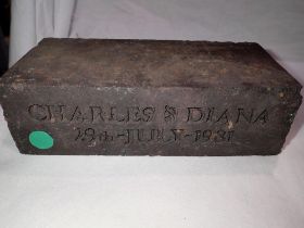 Charles and Diana Commemorative brick. Not available for in-house P&P