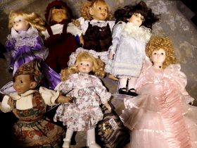 One box of mixed dolls. Not available for in-house P&P