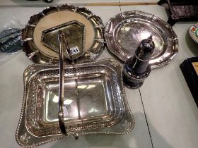 Quantity of mixed silver plate including a cheese dish. Not available for in-house P&P
