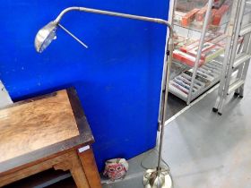 Brushed brass effect standard lamp. All electrical items in this lot have been PAT tested for safety