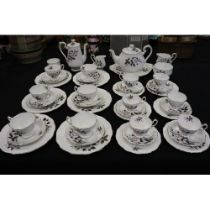 Royal Albert tea and coffee service of forty three pieces in the Queens Messenger pattern. Not