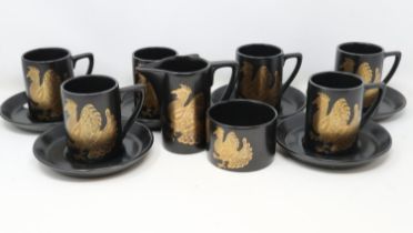 Portmeirion coffee service of fourteen pieces designed by Susan Williams-Ellis, slight scrapes to