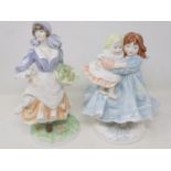 Two Royal Worcester figurines, Love and Rosie Picking Apples, no cracks or chips, largest H: 21