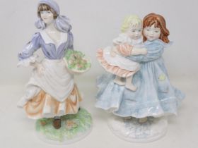 Two Royal Worcester figurines, Love and Rosie Picking Apples, no cracks or chips, largest H: 21