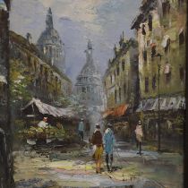 Viktor Bergen (20th century): oil on canvas, Parisian street near Montmartre, 39 x 50 cm. Not