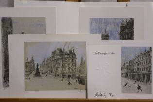 Harold Riley (1934 - 2023): a set of four artist signed limited edition colour prints, The Deansgate
