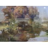 Lancelot Roberts (1883 - 1950): pastels, a river scene, 76 x 55 cm. Not available for in-house P&P