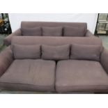 Content by Conran pair of contemporary grey upholstered sofas, each L: 240 cm. Not available for