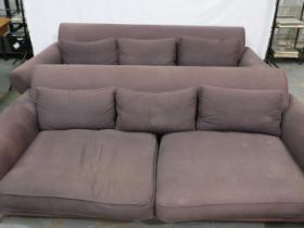 Content by Conran pair of contemporary grey upholstered sofas, each L: 240 cm. Not available for