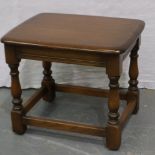 Ercol Elm side table, 47 x 37 x 37 cm. Not available for in-house P&P