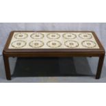A G Plan mid 20th century rectangular coffee table with tile insert top, 113 x 52 x 40 cm H. Not