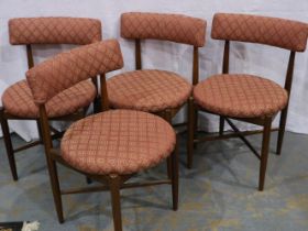 A set of six G Plan 1960s dinging chairs in the Fresco design. Not available for in-house P&P