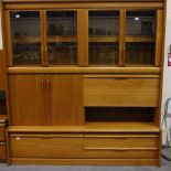 Dyrlund furniture Danish teak combination cabinet, Pluvius, with purchase invoice from 1984, 185 x