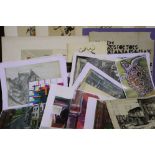 A collection of prints and pen and ink engravings by Keith Paul. UK P&P Group 2 (£20+VAT for the