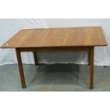 A mid 20th century oak extending dining table, 150 x 96 x 72 cm H. Not available for in-house P&P