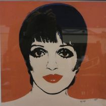 Andy Warhol (1928-1987): limited edition screenprint c.1976, Lisa Minnelli, 81/100, 37 x 40 cm.