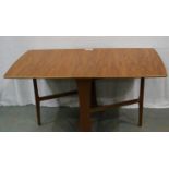 Legate furniture mid 20th century slimline drop leaf dining table, 143 x 90 x 76 cm H (open). Not