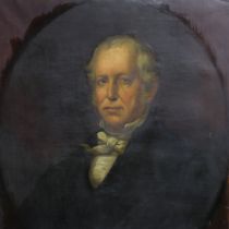 Unattributed 19th century oil on canvas, portrait of a gentleman, 63 x 76 cm. Not available for in-