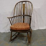 An Ercol Windsor elm rocking chair. Not available for in-house P&P