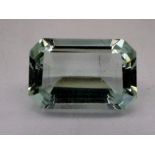 Natural emerald cut loose aquamarine stone: 2.71ct. UK P&P Group 1 (£16+VAT for the first lot and £