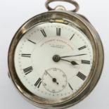 JG GRAVES: hallmarked silver cased Express English Lever key wind pocket watch with subsidiary dial,