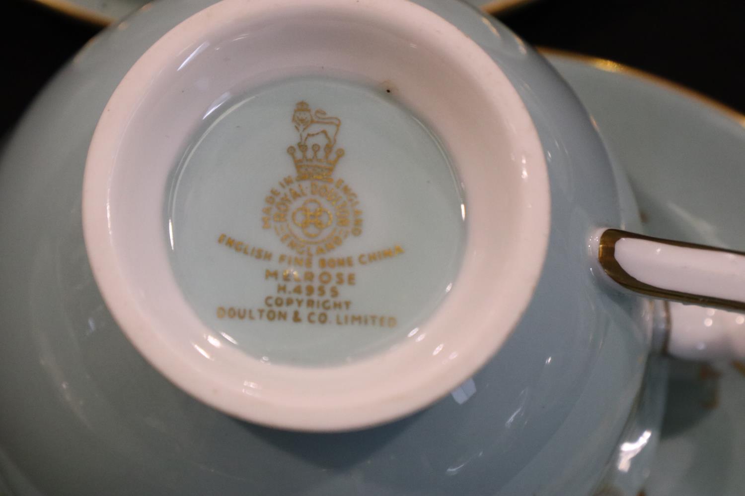 Forty eight pieces of Royal Doulton tea and dinner ware in the Melrose pattern, no cracks or - Image 3 of 3