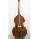 The Stentor Student double bass, some wear to body, H: 167 cm, with carry bag. Not available for