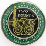 Enamelled £2 coin: Invention Industry Progress. UK P&P Group 1 (£16+VAT for the first lot and £2+VAT