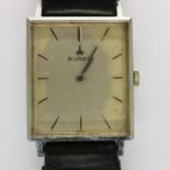 BUREN: gents wristwatch on a black leather strap, with 1968 ICI inscription verso, working at