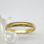 22ct gold wedding band, size L, 2.1g. UK P&P Group 1 (£16+VAT for the first lot and £2+VAT for