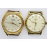 Two Poljot wristwatch heads, 17 and 22 jewels, neither working. UK P&P Group 1 (£16+VAT for the