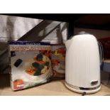 Hot Rock microwavable hot plate, microwave steamer and a Breville 3KW kettle. All electrical items