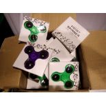 Box of approximately fifty new fidget spinners. Not available for in-house P&P