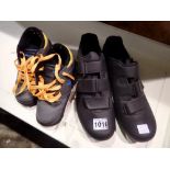 Pair of Beacon Sport Road shoes size 45 and a pair of child Side Walk wheelie shoes size 1. Not