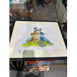 Framed print of the Waterloo Monument by D.Steedon. Not available for in-house P&P