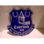 Cast iron Everton FC plaque, D: 25 cm. UK P&P Group 1 (£16+VAT for the first lot and £2+VAT for