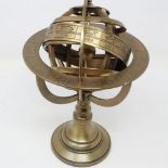Brass sphere with zodiac signs, H: 23 cm. UK P&P Group 3 (£30+VAT for the first lot and £8+VAT for