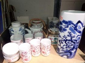 Collection of ceramics including Oriental. Not available for in-house P&P