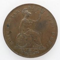 1826 copper halfpenny of George IV, EF with highlights. UK P&P Group 0 (£6+VAT for the first lot and