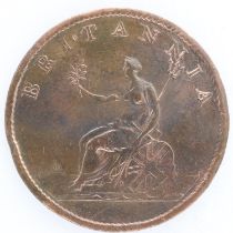 1807 halfpenny of George III, gVF. UK P&P Group 0 (£6+VAT for the first lot and £1+VAT for