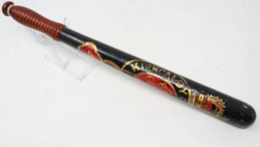 Victorian painted Kirkcaldy police truncheon. UK P&P Group 2 (£20+VAT for the first lot and £4+VAT