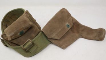British WWII canvas Webley holster and belt. UK P&P Group 1 (£16+VAT for the first lot and £2+VAT