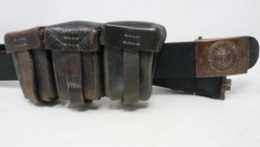 German WWII enlisted mans leather belt, with Wehrmacht steel buckle and standard leather