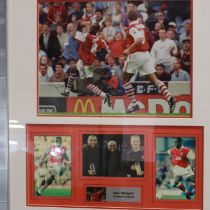 An Ian Wright Arsenal montage of facsimile publicity shot photographs, the largest bearing
