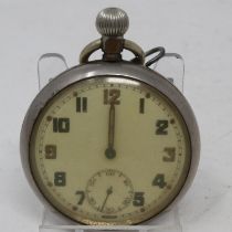 British WWII military issue pocket watch, numbered 035200 verso, for repair. UK P&P Group 1 (£16+VAT