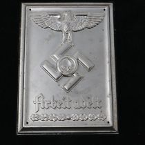 Third Reich cased RAD award plaque. UK P&P Group 2 (£20+VAT for the first lot and £4+VAT for